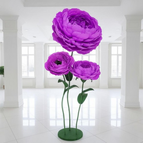 Ростовой цветок из бумаги "Пион сиреневый"